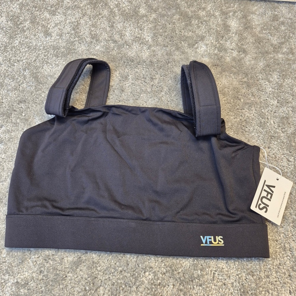 VFUS Womens High Impact‎ Sports Bra Black XL Adjustable Straps YW75093A